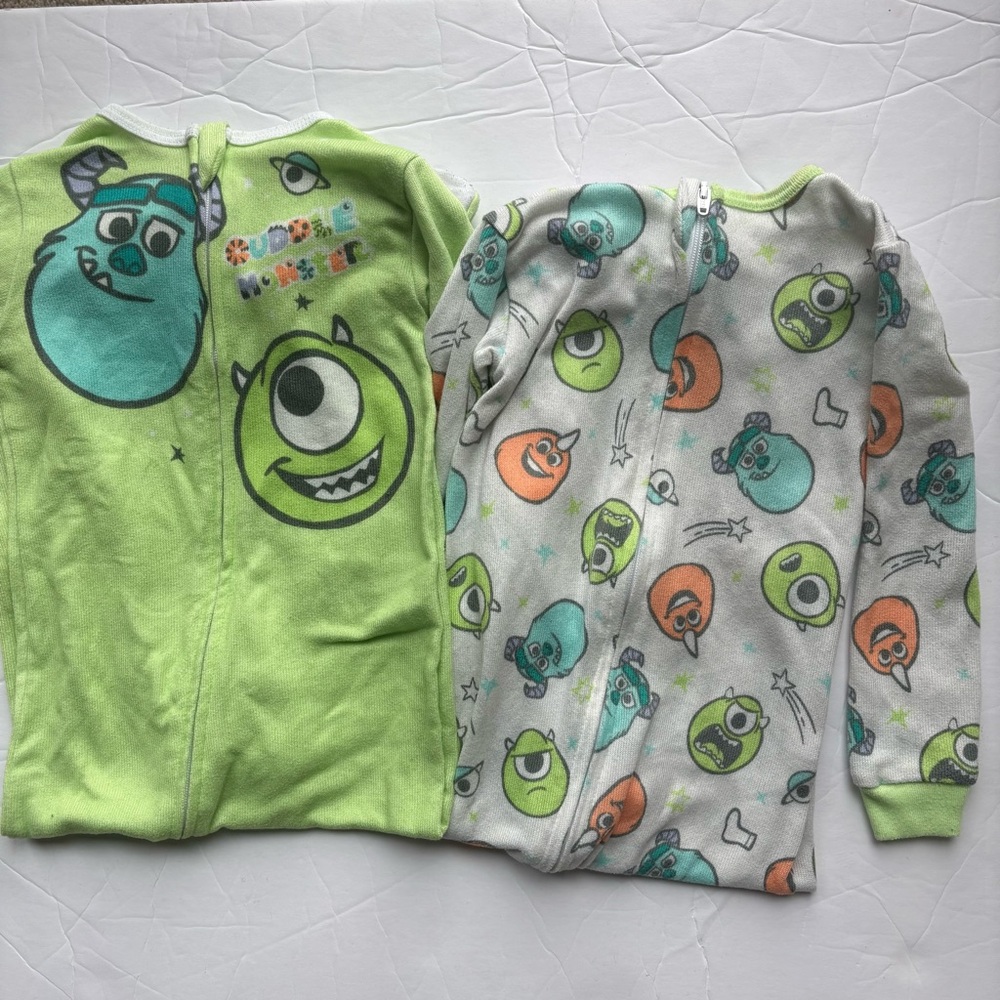 Disney Baby 18M Monsters Inc. Footie Pajama Unisex Bundle | Mike & Sulley